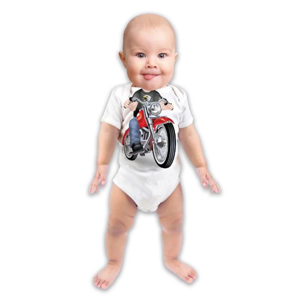 Biker Fat Boy Baby Romper - Just Add A Kid