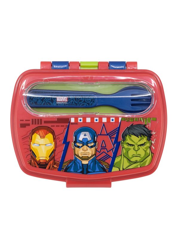 STOR FUNNY SANDWICH BOX WITH CUTLERY AVENGERS INVINCIBLE FORCE - Image 2