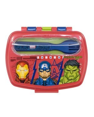 STOR FUNNY SANDWICH BOX WITH CUTLERY AVENGERS INVINCIBLE FORCE