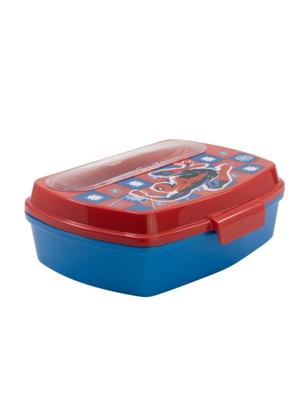 STOR FUNNY SANDWICH BOX WITH CUTLERY SPIDERMAN ARACHNID GRID