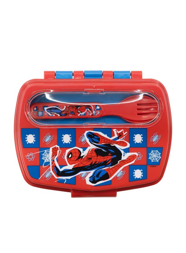 STOR FUNNY SANDWICH BOX WITH CUTLERY SPIDERMAN ARACHNID GRID - Image 2