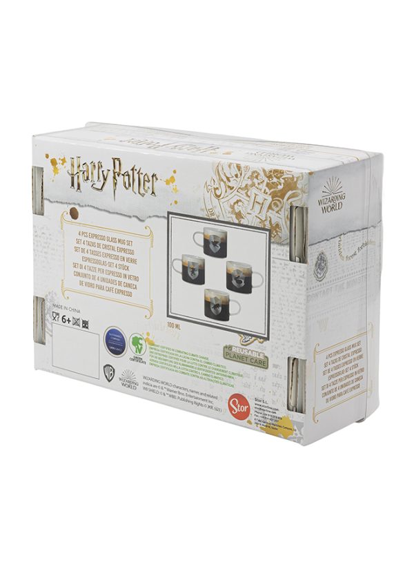 STOR YOUNG ADULT 4 PCS EXPRESSO GLASS MUG 100 ML SET HARRY POTTER - Image 2