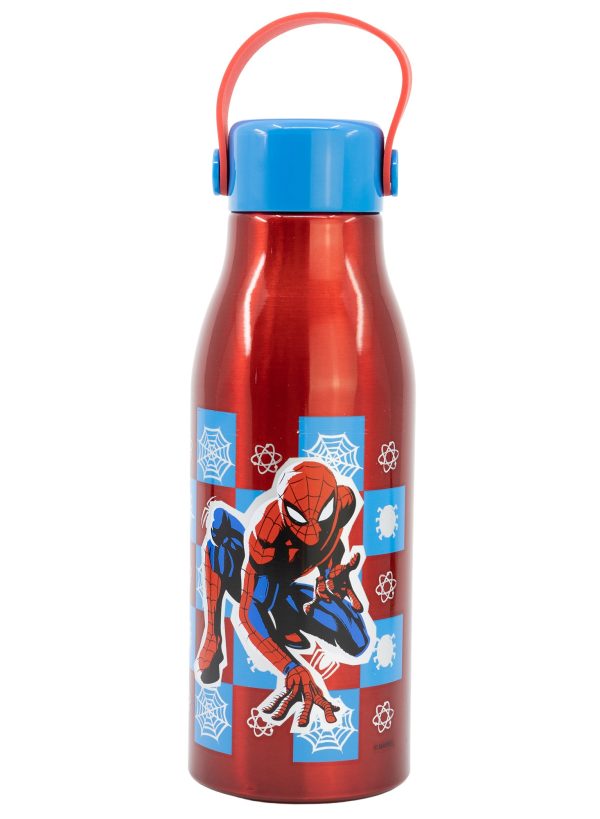 STOR FLEXI HANDLE ALUMINIUM BOTTLE 760 ML SPIDERMAN ARACHNID GRID