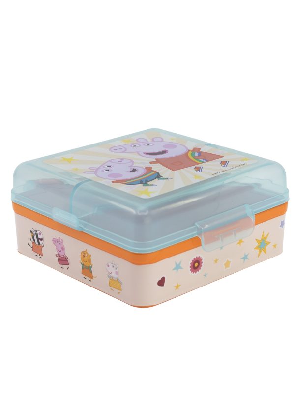 STOR MULTI COMPARTMENT SQUARE SANDWICH BOX PEPPA PIG KINDNESS COUNTS