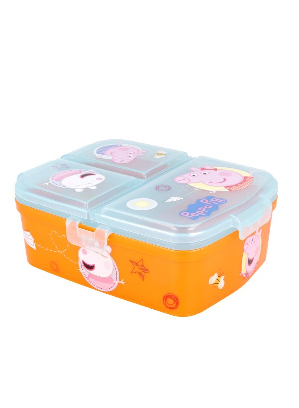 STOR XL MULTI COMPARTMENT RECTANGULAR SANDWICH BOX PEPPA PIG KINDNESS COUNTS