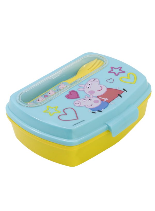 STOR FUNNY SANDWICH BOX WITH CUTLERY PEPPA PIG CORE 2022