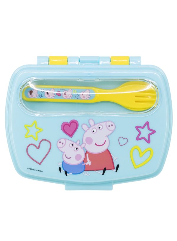 STOR FUNNY SANDWICH BOX WITH CUTLERY PEPPA PIG CORE 2022 - Image 2