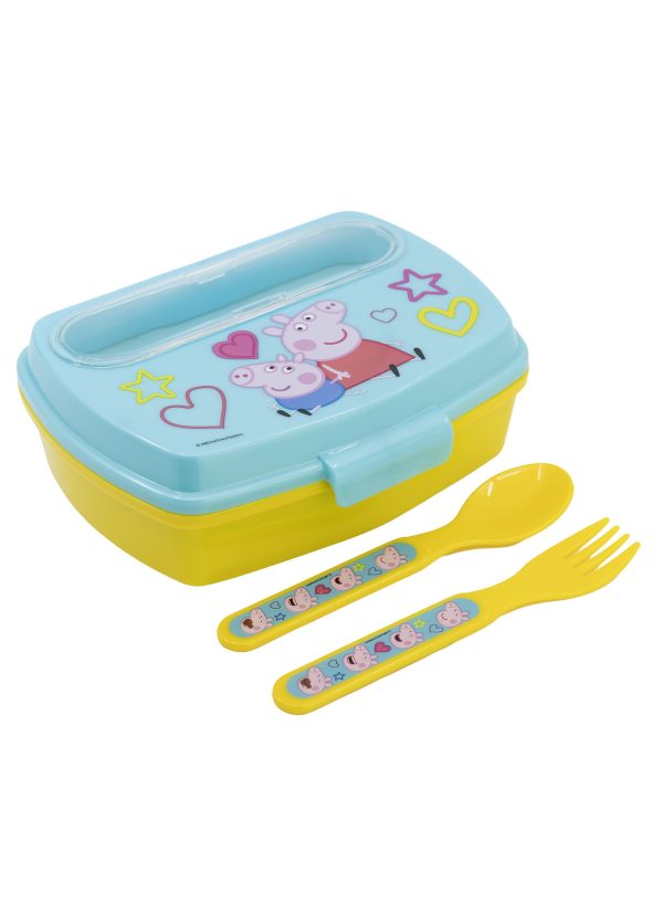STOR FUNNY SANDWICH BOX WITH CUTLERY PEPPA PIG CORE 2022 - Image 3