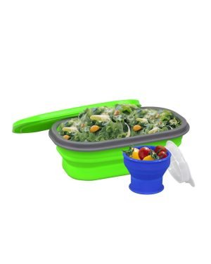 Promotional – Silicone Collapsible Lunch Combo – Small – Green